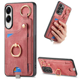 Retro Skin-feel Ring Card Bag Phone Case with Hang Loop