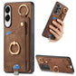 Retro Skin-feel Ring Card Bag Phone Case with Hang Loop