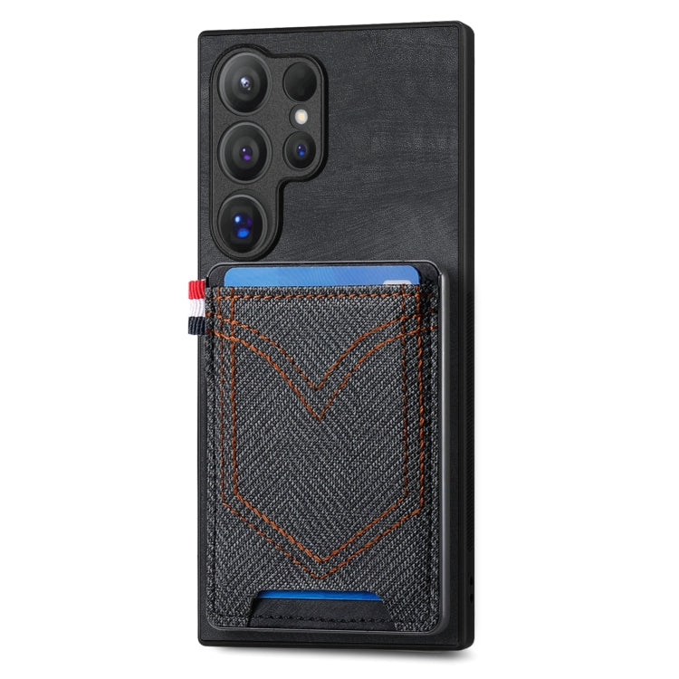 Denim Texture Leather Skin Phone Case with Card Slot