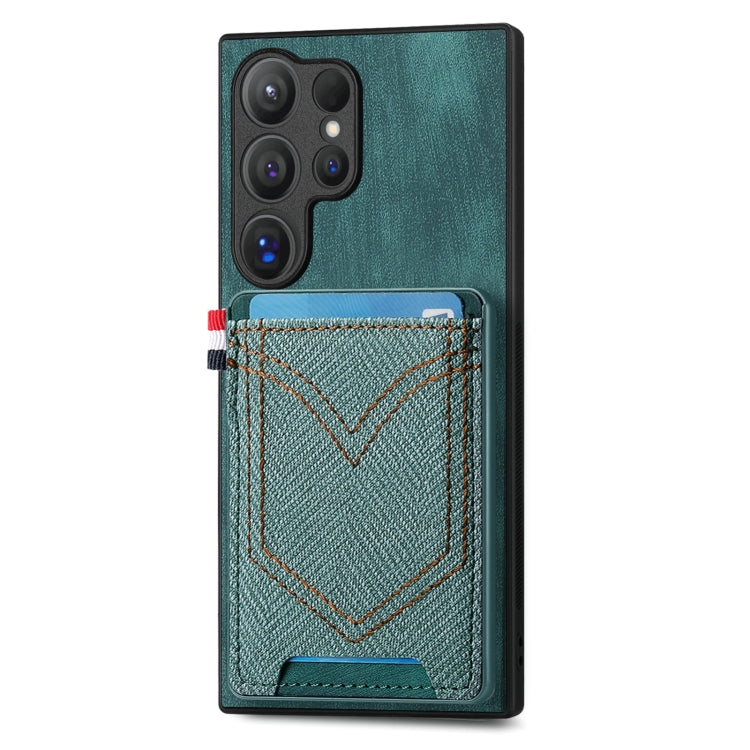 Denim Texture Leather Skin Phone Case with Card Slot