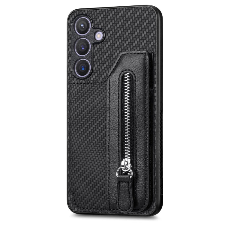 Carbon Fiber Horizontal Flip Zipper Wallet Phone Case, For Samsung Galaxy S25 Edge 5G, For Samsung Galaxy A56 5G, For Samsung Galaxy A36, For Samsung Galaxy S25 5G, For Samsung Galaxy S25+ 5G, For Samsung Galaxy S25 Ultra 5G����������������������������...