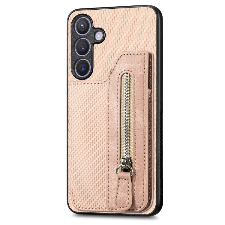 Carbon Fiber Horizontal Flip Zipper Wallet Phone Case, For Samsung Galaxy S25 Edge 5G, For Samsung Galaxy A56 5G, For Samsung Galaxy A36, For Samsung Galaxy S25 5G, For Samsung Galaxy S25+ 5G, For Samsung Galaxy S25 Ultra 5G����������������������������...