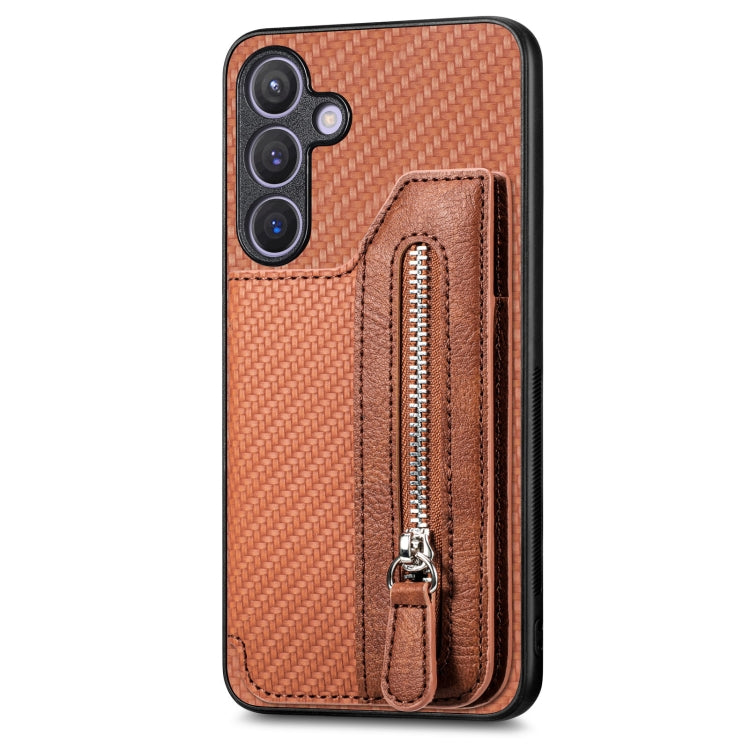 Carbon Fiber Horizontal Flip Zipper Wallet Phone Case, For Samsung Galaxy S25 Edge 5G, For Samsung Galaxy A56 5G, For Samsung Galaxy A36, For Samsung Galaxy S25 5G, For Samsung Galaxy S25+ 5G, For Samsung Galaxy S25 Ultra 5G����������������������������...