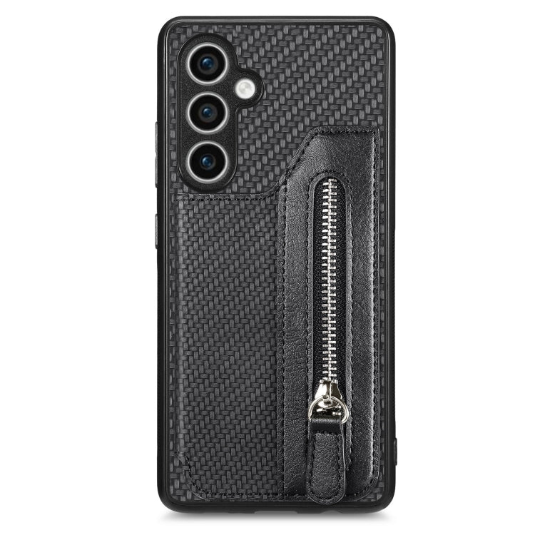 Carbon Fiber Horizontal Flip Zipper Wallet Phone Case, For Samsung Galaxy S25 Edge 5G, For Samsung Galaxy A56 5G, For Samsung Galaxy A36, For Samsung Galaxy S25 5G, For Samsung Galaxy S25+ 5G, For Samsung Galaxy S25 Ultra 5G����������������������������...