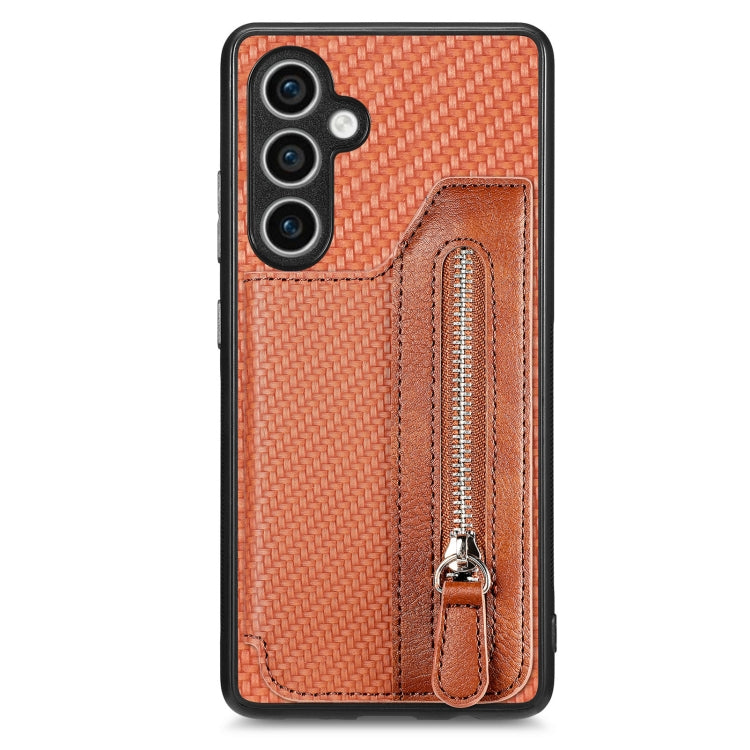 Carbon Fiber Horizontal Flip Zipper Wallet Phone Case, For Samsung Galaxy S25 Edge 5G, For Samsung Galaxy A56 5G, For Samsung Galaxy A36, For Samsung Galaxy S25 5G, For Samsung Galaxy S25+ 5G, For Samsung Galaxy S25 Ultra 5G����������������������������...