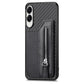 Carbon Fiber Horizontal Flip Zipper Wallet Phone Case, For Samsung Galaxy S25 Edge 5G, For Samsung Galaxy A56 5G, For Samsung Galaxy A36, For Samsung Galaxy S25 5G, For Samsung Galaxy S25+ 5G, For Samsung Galaxy S25 Ultra 5G����������������������������...