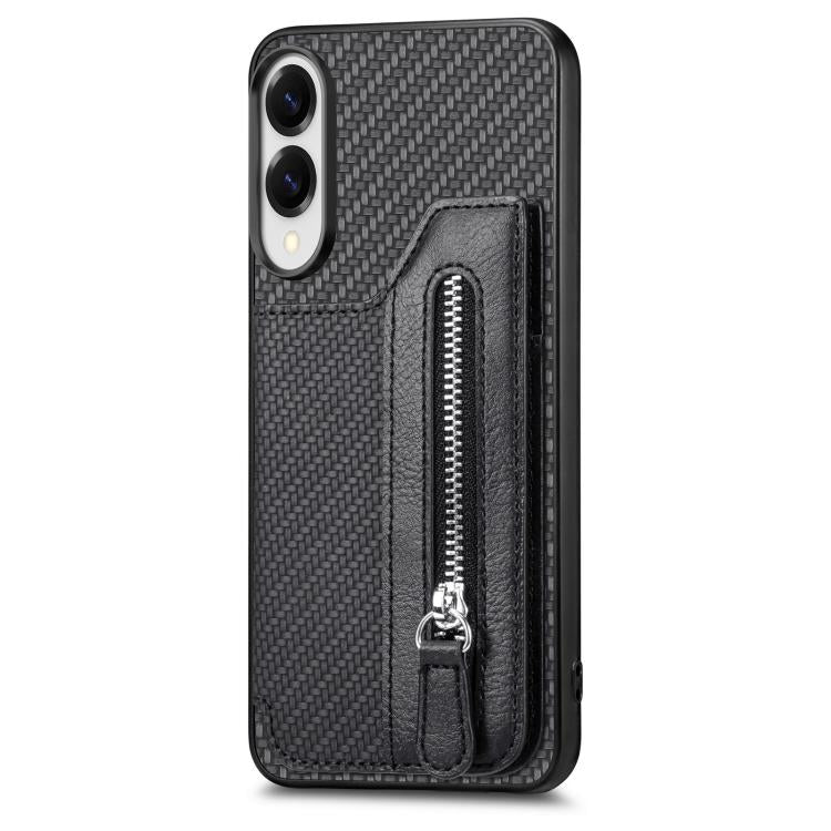 Carbon Fiber Horizontal Flip Zipper Wallet Phone Case, For Samsung Galaxy S25 Edge 5G, For Samsung Galaxy A56 5G, For Samsung Galaxy A36, For Samsung Galaxy S25 5G, For Samsung Galaxy S25+ 5G, For Samsung Galaxy S25 Ultra 5G����������������������������...