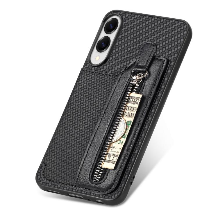 Carbon Fiber Horizontal Flip Zipper Wallet Phone Case, For Samsung Galaxy S25 Edge 5G, For Samsung Galaxy A56 5G, For Samsung Galaxy A36, For Samsung Galaxy S25 5G, For Samsung Galaxy S25+ 5G, For Samsung Galaxy S25 Ultra 5G����������������������������...