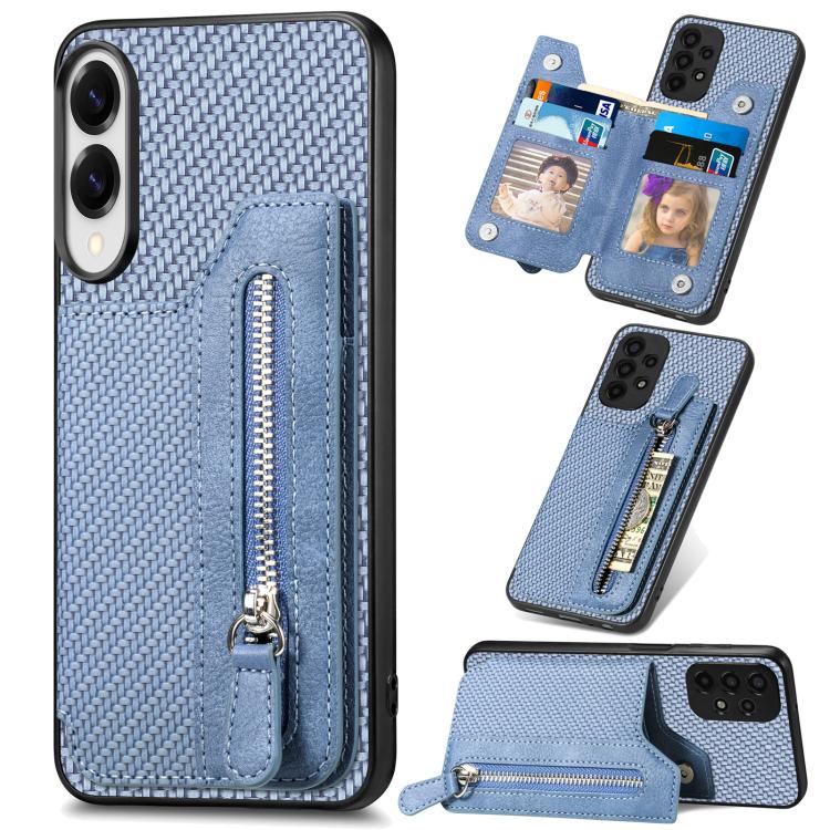 Carbon Fiber Horizontal Flip Zipper Wallet Phone Case, For Samsung Galaxy S25 Edge 5G, For Samsung Galaxy A56 5G, For Samsung Galaxy A36, For Samsung Galaxy S25 5G, For Samsung Galaxy S25+ 5G, For Samsung Galaxy S25 Ultra 5G����������������������������...