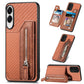 Carbon Fiber Horizontal Flip Zipper Wallet Phone Case, For Samsung Galaxy S25 Edge 5G, For Samsung Galaxy A56 5G, For Samsung Galaxy A36, For Samsung Galaxy S25 5G, For Samsung Galaxy S25+ 5G, For Samsung Galaxy S25 Ultra 5G����������������������������...
