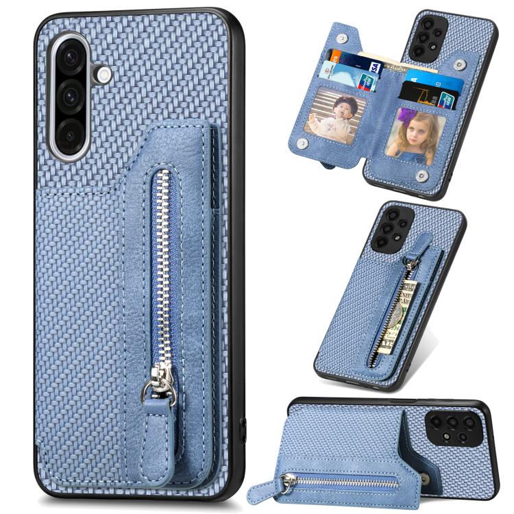 Carbon Fiber Horizontal Flip Zipper Wallet Phone Case, For Samsung Galaxy S25 Edge 5G, For Samsung Galaxy A56 5G, For Samsung Galaxy A36, For Samsung Galaxy S25 5G, For Samsung Galaxy S25+ 5G, For Samsung Galaxy S25 Ultra 5G����������������������������...