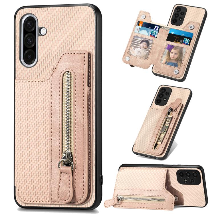 Carbon Fiber Horizontal Flip Zipper Wallet Phone Case, For Samsung Galaxy S25 Edge 5G, For Samsung Galaxy A56 5G, For Samsung Galaxy A36, For Samsung Galaxy S25 5G, For Samsung Galaxy S25+ 5G, For Samsung Galaxy S25 Ultra 5G����������������������������...