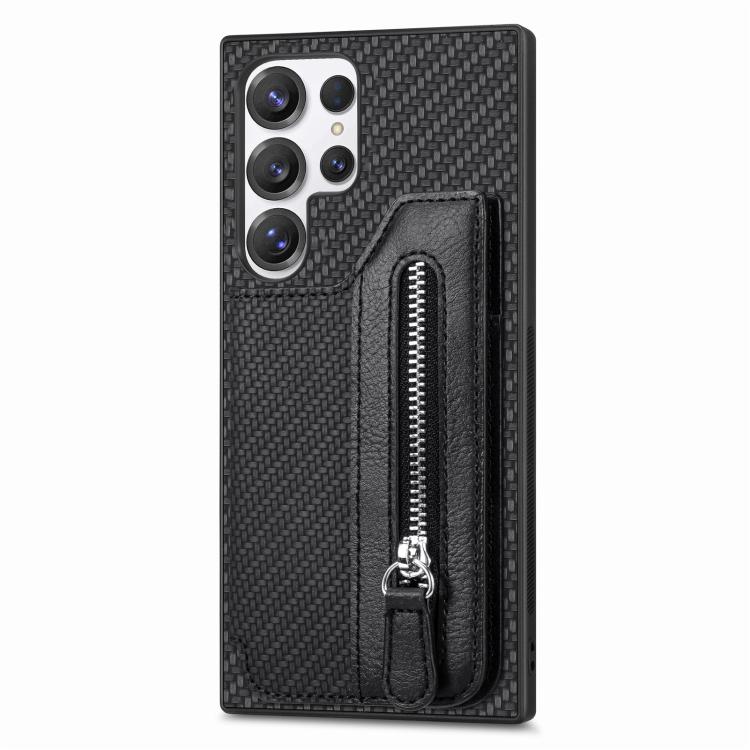 Carbon Fiber Horizontal Flip Zipper Wallet Phone Case, For Samsung Galaxy S25 Edge 5G, For Samsung Galaxy A56 5G, For Samsung Galaxy A36, For Samsung Galaxy S25 5G, For Samsung Galaxy S25+ 5G, For Samsung Galaxy S25 Ultra 5G����������������������������...