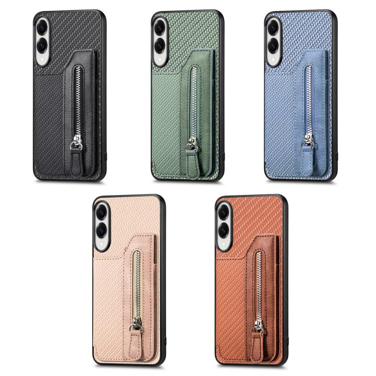 Carbon Fiber Horizontal Flip Zipper Wallet Phone Case, For Samsung Galaxy S25 Edge 5G, For Samsung Galaxy A56 5G, For Samsung Galaxy A36, For Samsung Galaxy S25 5G, For Samsung Galaxy S25+ 5G, For Samsung Galaxy S25 Ultra 5G����������������������������...