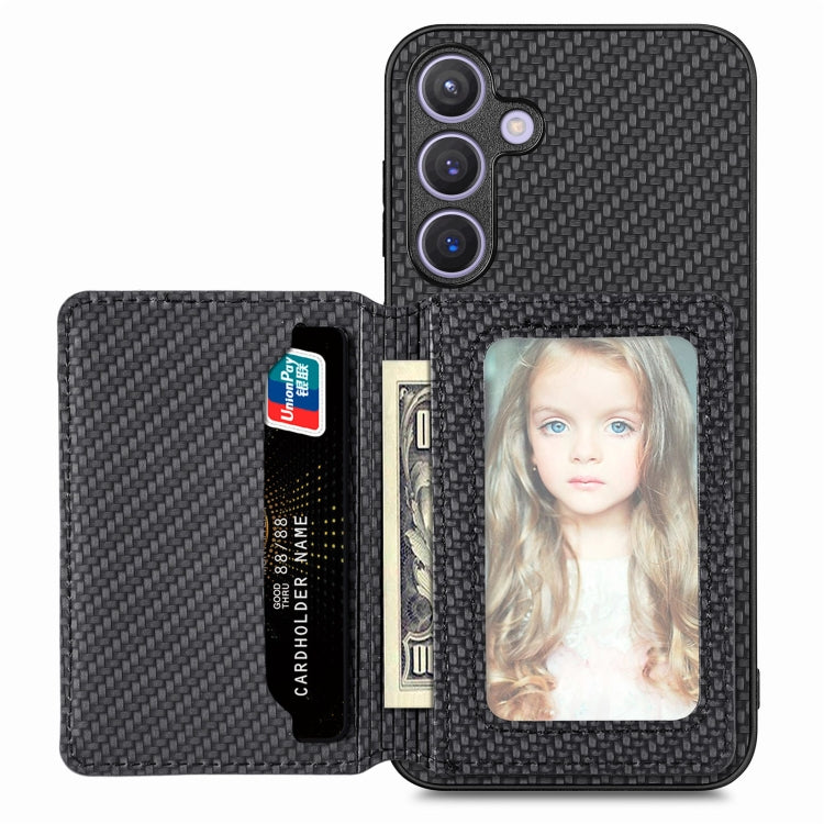 Carbon Fiber Magnetic Card Wallet RFID Blocking Phone Case, For Samsung Galaxy S25 Edge 5G, For Samsung Galaxy A56 5G, For Samsung Galaxy A36, For Samsung Galaxy S25 5G, For Samsung Galaxy S25+ 5G, For Samsung Galaxy S25 Ultra 5G�����������������������...