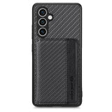Carbon Fiber Magnetic Card Wallet RFID Blocking Phone Case, For Samsung Galaxy S23 FE 5G