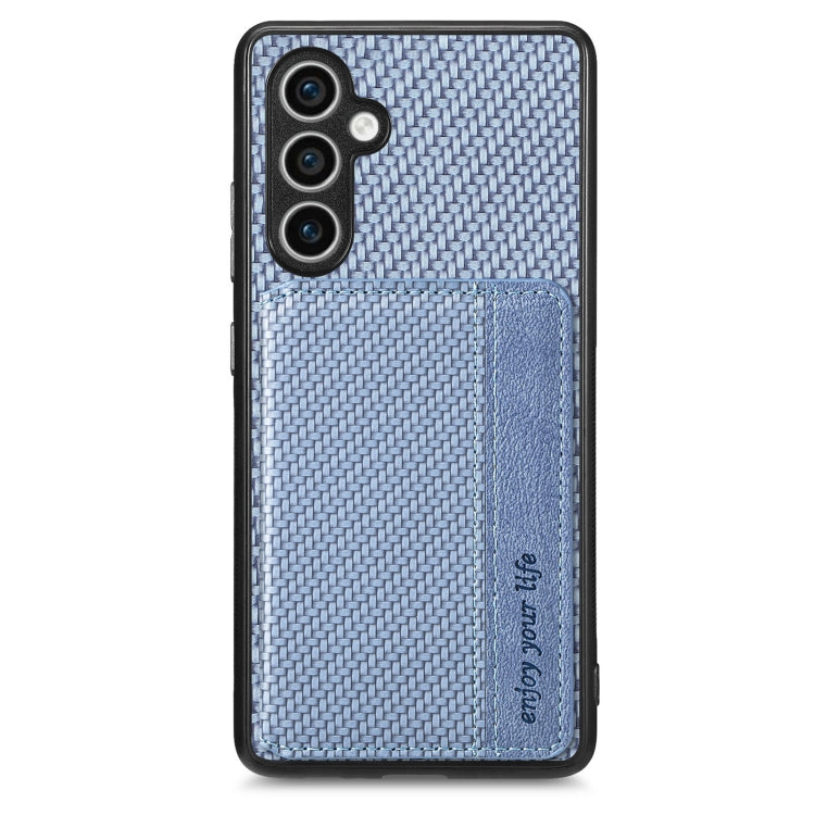 Carbon Fiber Magnetic Card Wallet RFID Blocking Phone Case, For Samsung Galaxy S23 FE 5G