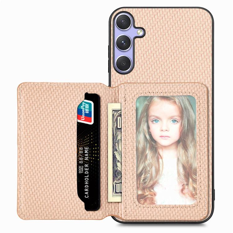 Carbon Fiber Magnetic Card Wallet RFID Blocking Phone Case, For Samsung Galaxy S25 Edge 5G, For Samsung Galaxy A56 5G, For Samsung Galaxy A36, For Samsung Galaxy S25 5G, For Samsung Galaxy S25+ 5G, For Samsung Galaxy S25 Ultra 5G�����������������������...