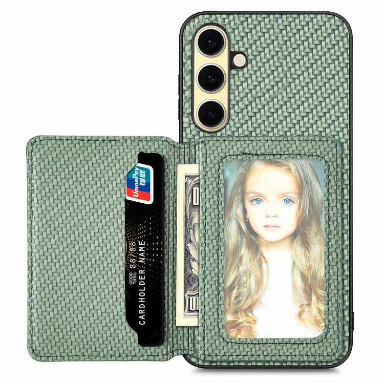 Carbon Fiber Magnetic Card Wallet RFID Blocking Phone Case, For Samsung Galaxy S25 Edge 5G, For Samsung Galaxy A56 5G, For Samsung Galaxy A36, For Samsung Galaxy S25 5G, For Samsung Galaxy S25+ 5G, For Samsung Galaxy S25 Ultra 5G�����������������������...