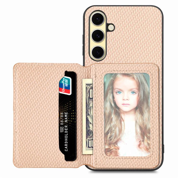 Carbon Fiber Magnetic Card Wallet RFID Blocking Phone Case, For Samsung Galaxy S25 Edge 5G, For Samsung Galaxy A56 5G, For Samsung Galaxy A36, For Samsung Galaxy S25 5G, For Samsung Galaxy S25+ 5G, For Samsung Galaxy S25 Ultra 5G�����������������������...