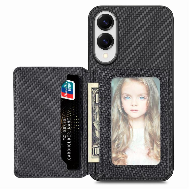 Carbon Fiber Magnetic Card Wallet RFID Blocking Phone Case, For Samsung Galaxy S25 Edge 5G, For Samsung Galaxy A56 5G, For Samsung Galaxy A36, For Samsung Galaxy S25 5G, For Samsung Galaxy S25+ 5G, For Samsung Galaxy S25 Ultra 5G�����������������������...