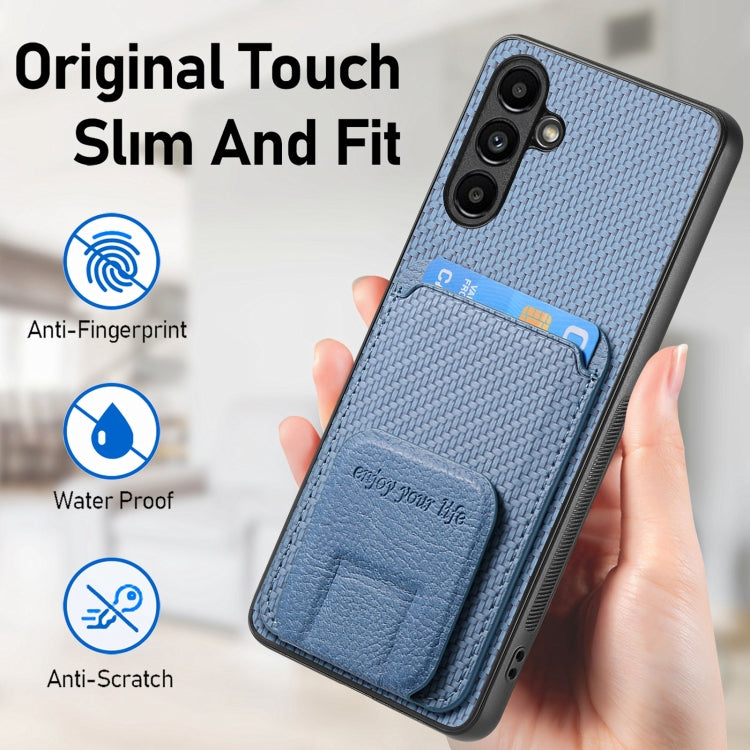 Carbon Fiber Card Bag Fold Stand Phone Case