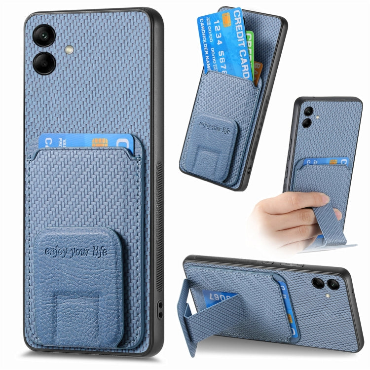 Carbon Fiber Card Bag Fold Stand Phone Case