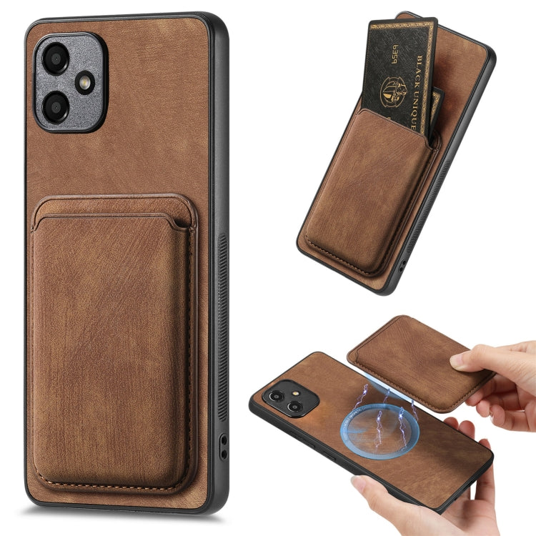 Retro Leather Card Bag Magnetic Phone Case