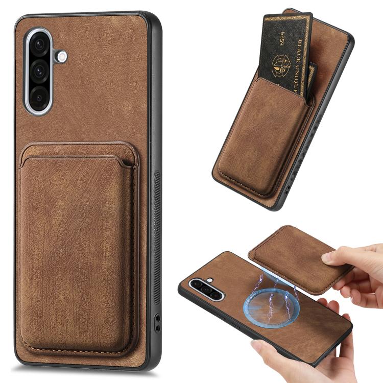 Retro Leather Card Bag Magnetic Phone Case
