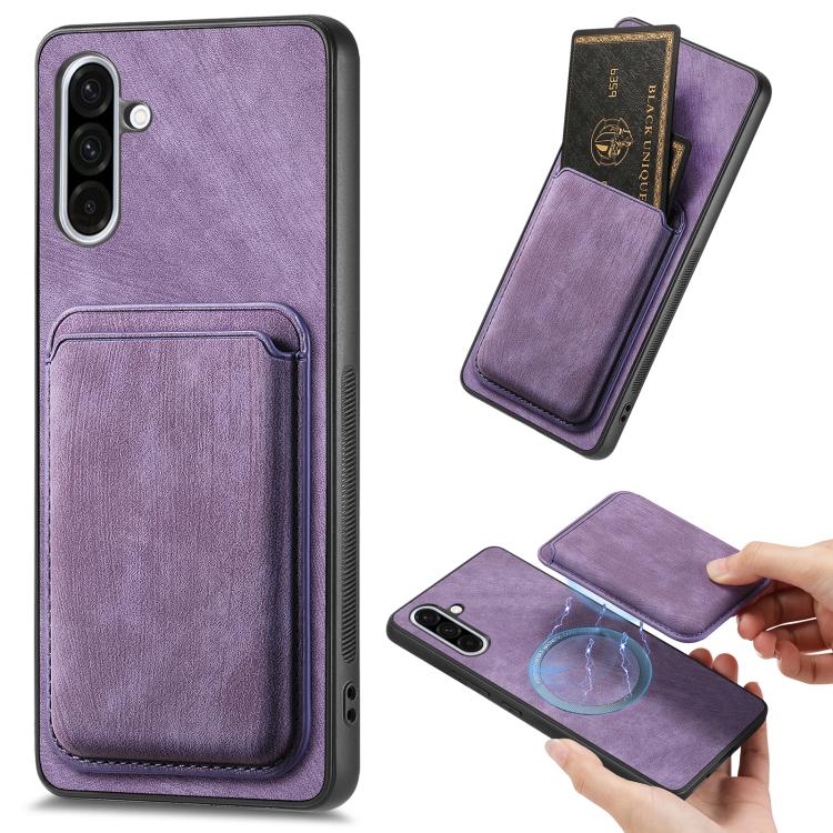 Retro Leather Card Bag Magnetic Phone Case