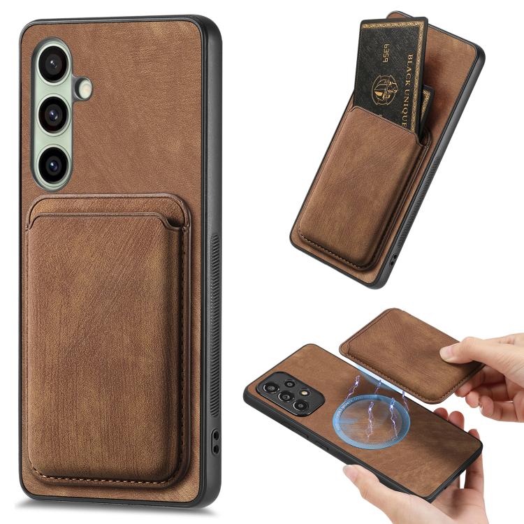 Retro Leather Card Bag Magnetic Phone Case