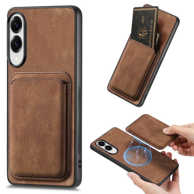 Retro Leather Card Bag Magnetic Phone Case