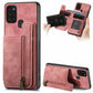 Retro Leather Zipper Wallet Back Phone Case