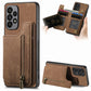 Retro Leather Zipper Wallet Back Phone Case