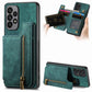 Retro Leather Zipper Wallet Back Phone Case