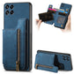 Retro Leather Zipper Wallet Back Phone Case