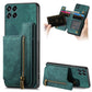 Retro Leather Zipper Wallet Back Phone Case