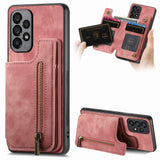 Retro Leather Zipper Wallet Back Phone Case