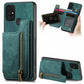 Retro Leather Zipper Wallet Back Phone Case