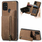 Retro Leather Zipper Wallet Back Phone Case