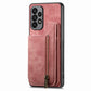 Retro Leather Zipper Wallet Back Phone Case