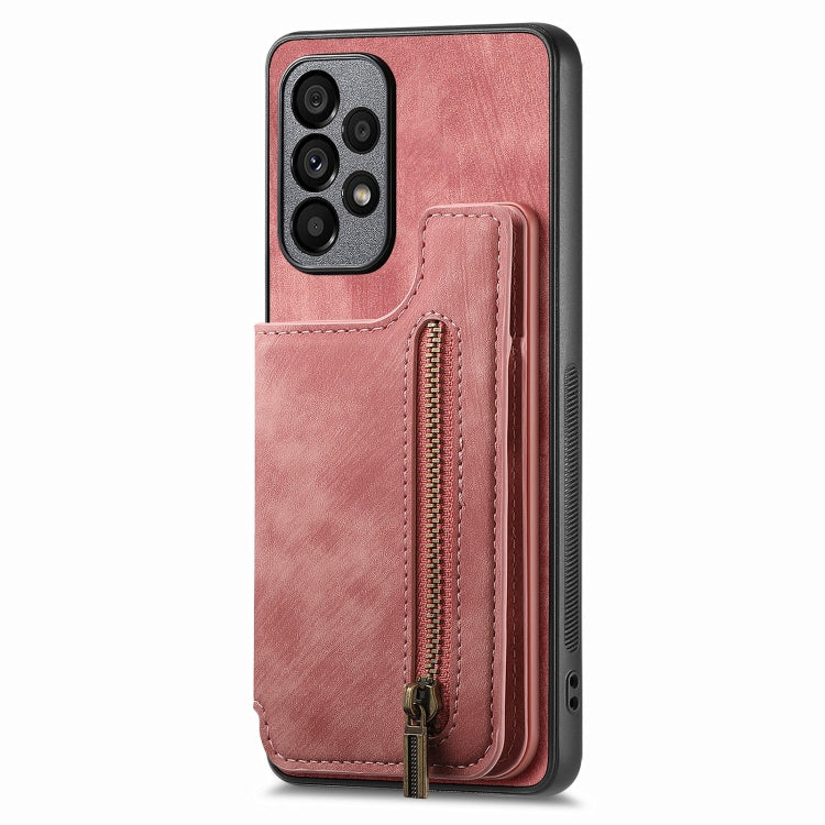 Retro Leather Zipper Wallet Back Phone Case