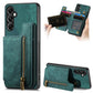 Retro Leather Zipper Wallet Back Phone Case