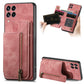 Retro Leather Zipper Wallet Back Phone Case