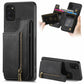 Retro Leather Zipper Wallet Back Phone Case