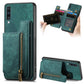 Retro Leather Zipper Wallet Back Phone Case