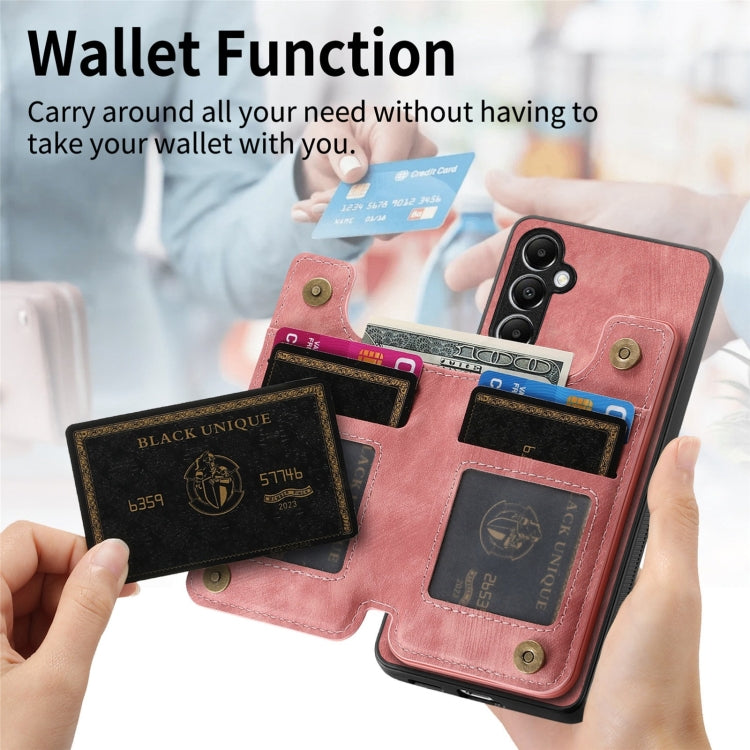 Retro Leather Zipper Wallet Back Phone Case