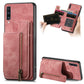 Retro Leather Zipper Wallet Back Phone Case
