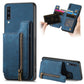 Retro Leather Zipper Wallet Back Phone Case