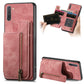 Retro Leather Zipper Wallet Back Phone Case
